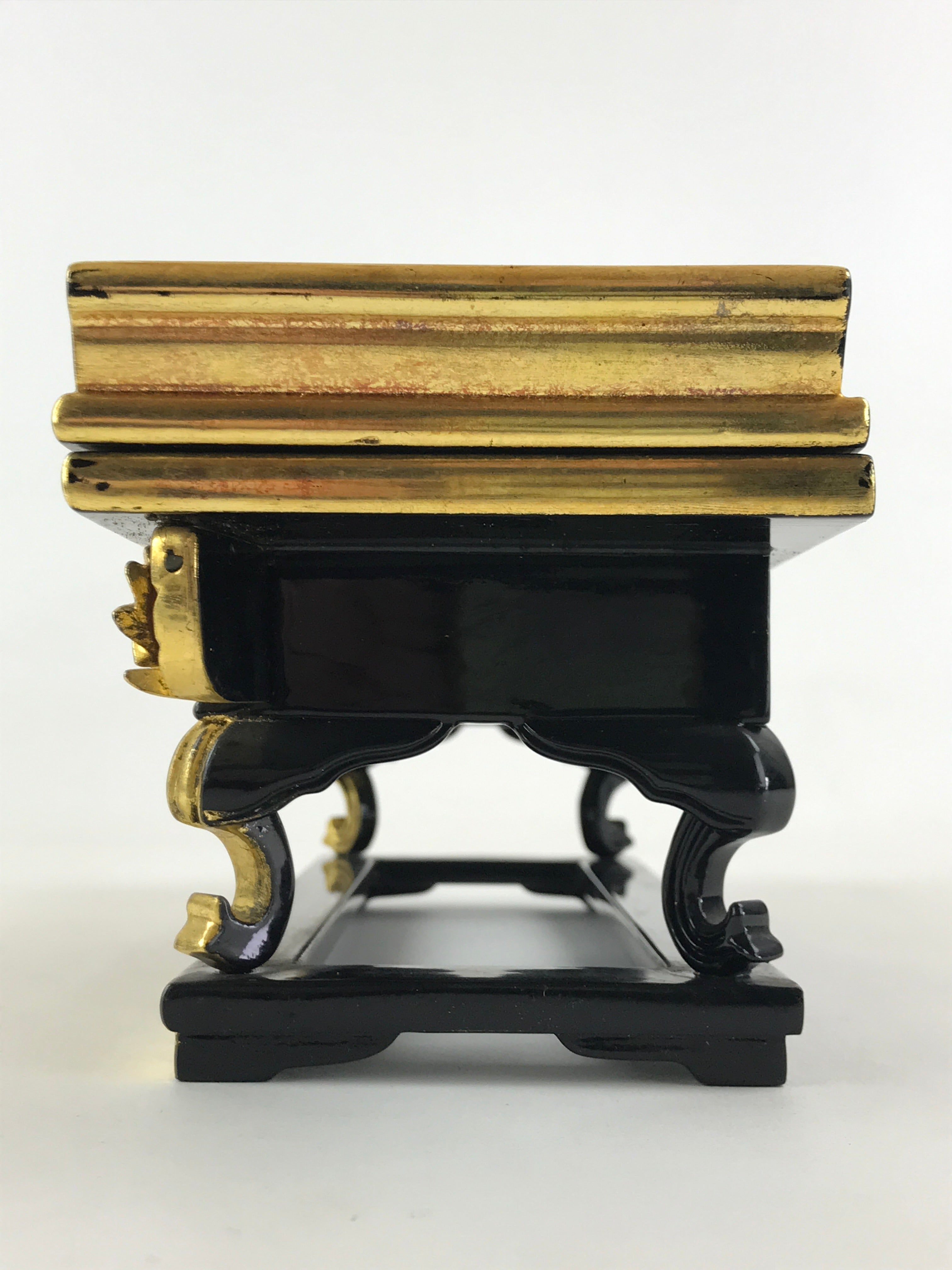 Japanese Buddhist Altar Fitting Lacquered Kyozukue Offering Table Vtg Gold BA50