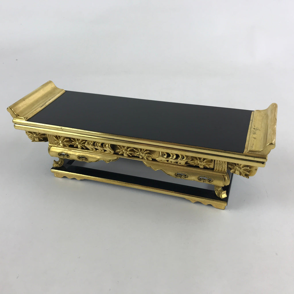 Japanese Buddhist Altar Fitting Lacquered Kyozukue Offering Table Vtg Gold BA50