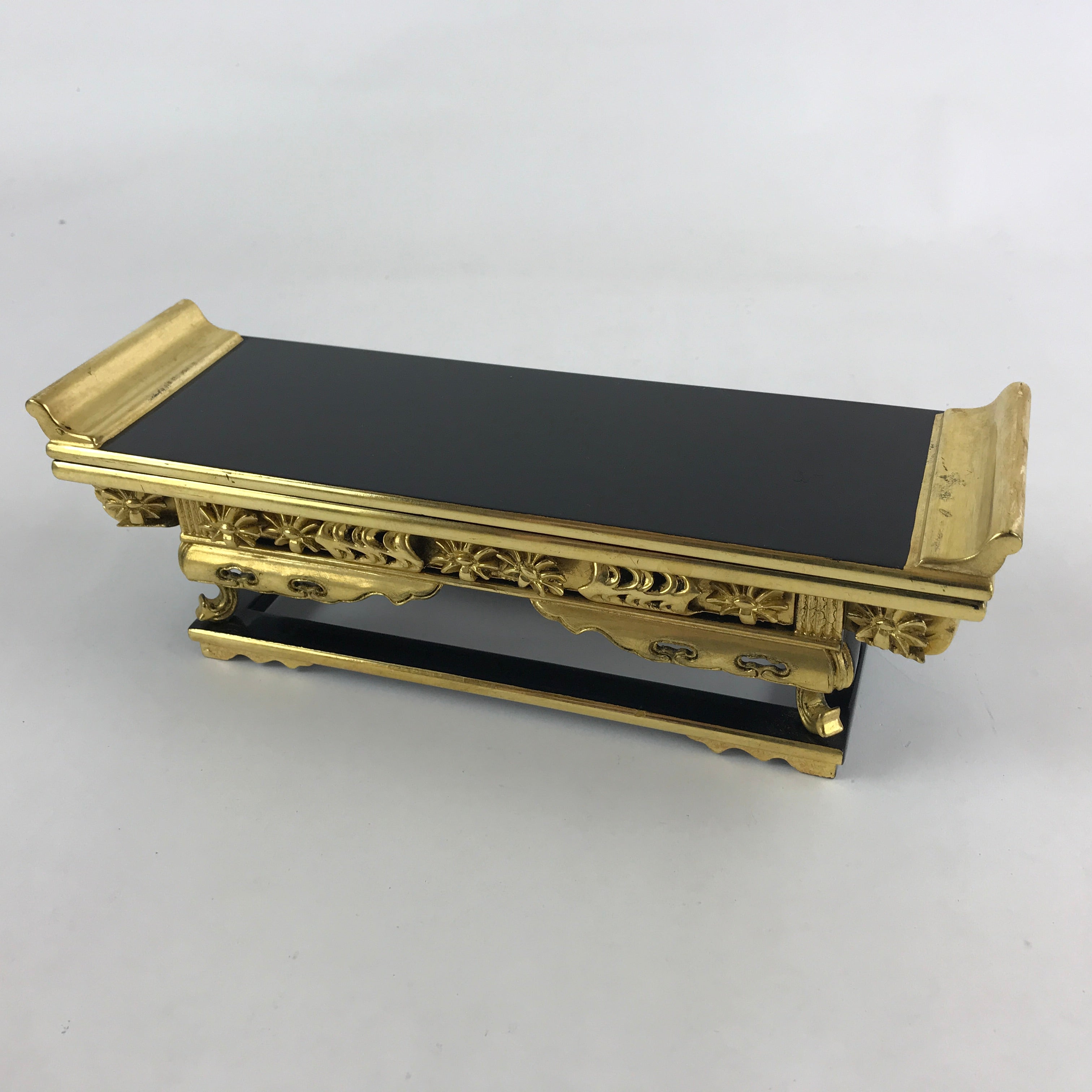 Japanese Buddhist Altar Fitting Lacquered Kyozukue Offering Table Vtg Gold BA50