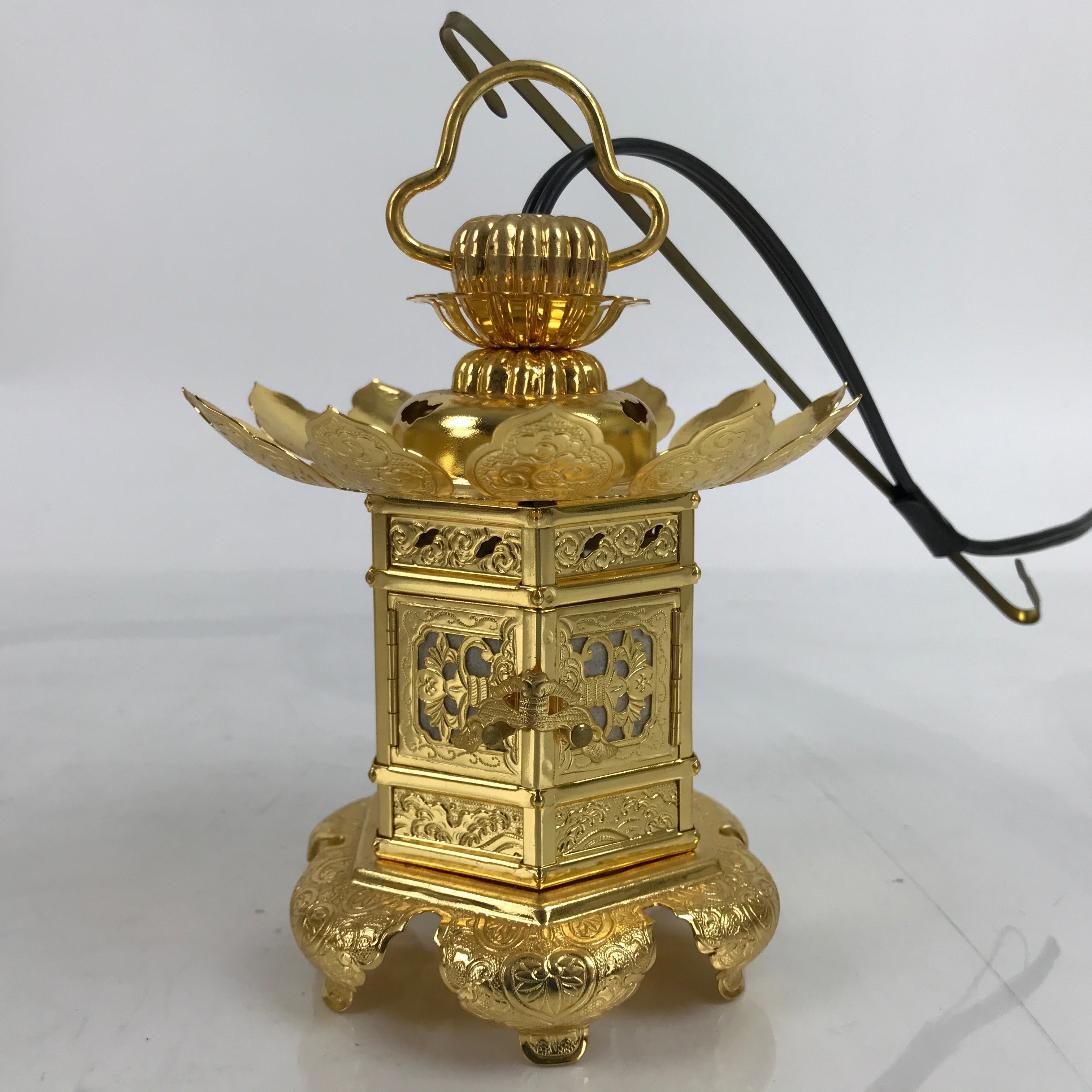 Japanese Buddhist Altar Fitting Metal Butsudan Hanging Lantern Tsuri Toro BA348