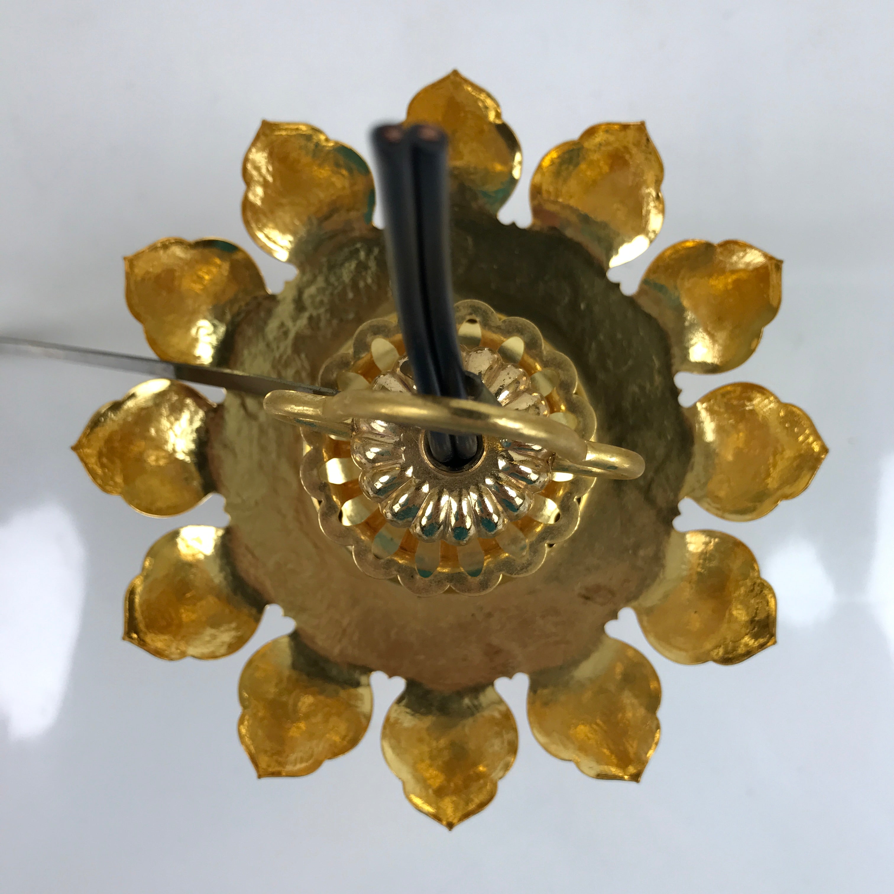 Japanese Buddhist Altar Fitting Metal Butsudan Hanging Lantern Tsuri Toro BA348