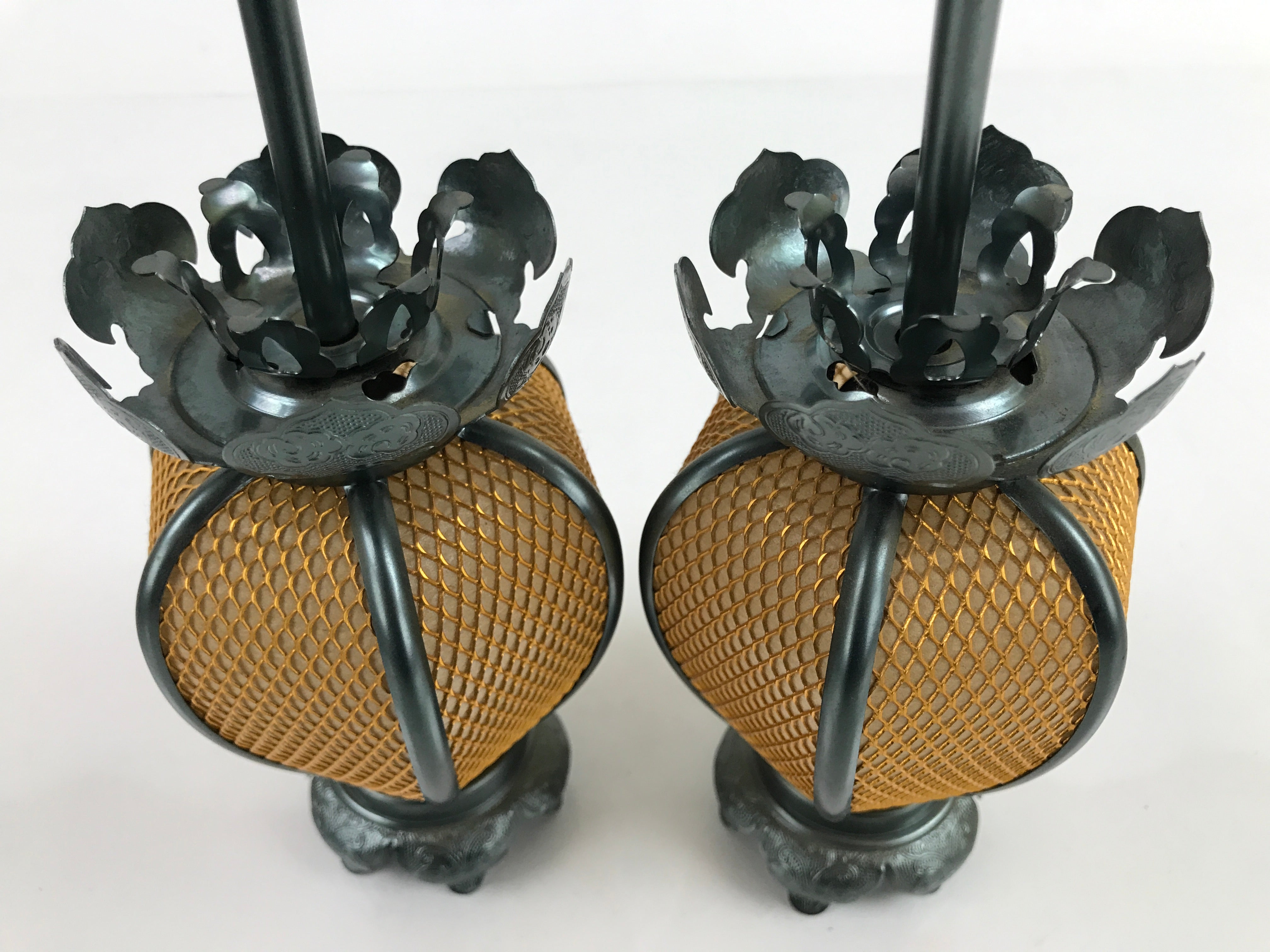 Japanese Buddhist Altar Fitting Metal Butsudan Hanging Lantern Tsuri Toro BA453