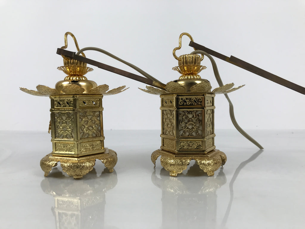 Japanese Buddhist Altar Fitting Metal Butsudan Hanging Lantern Tsuri Toro BA837