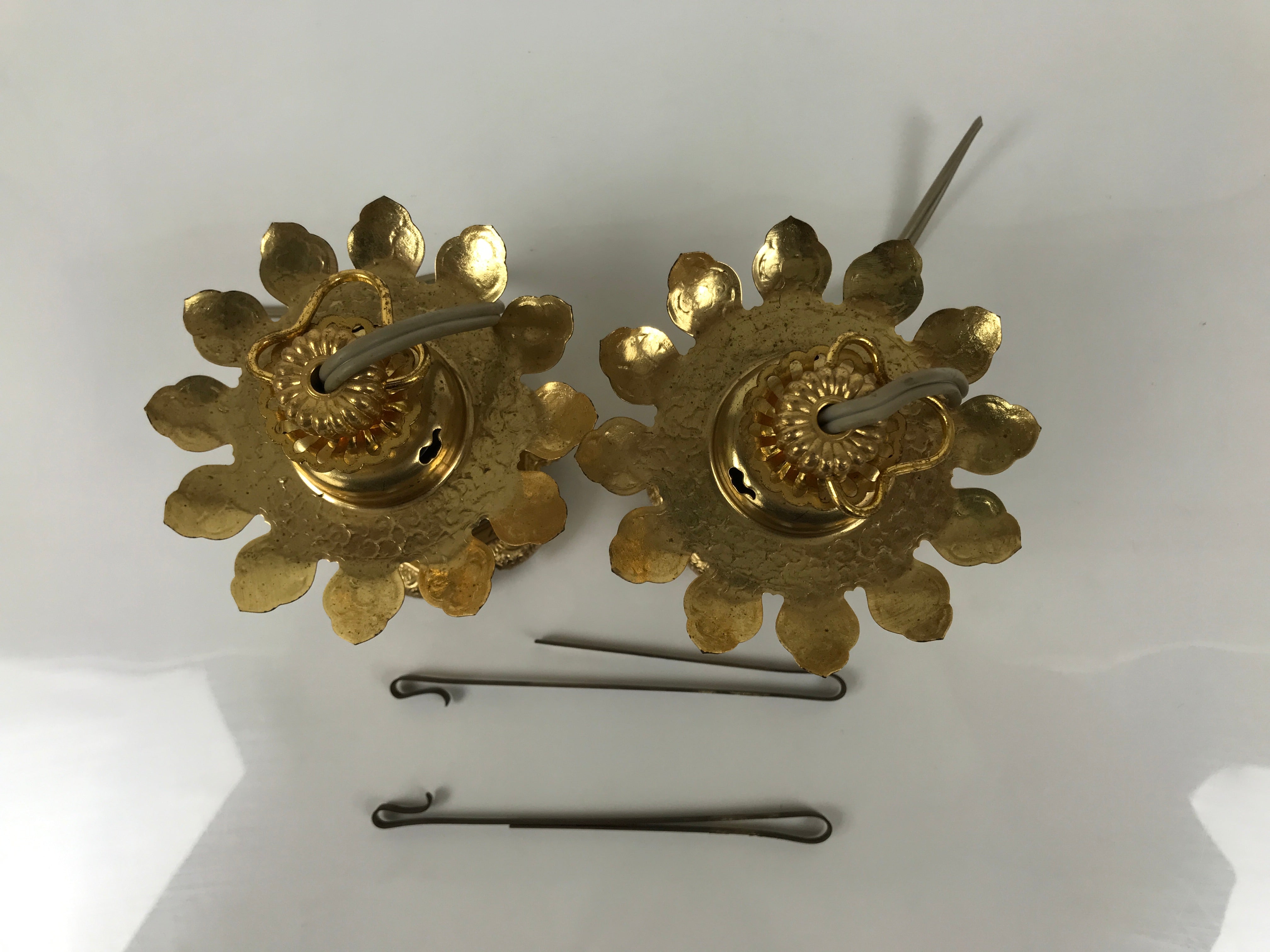 Japanese Buddhist Altar Fitting Metal Butsudan Hanging Lantern Tsuri Toro BA837