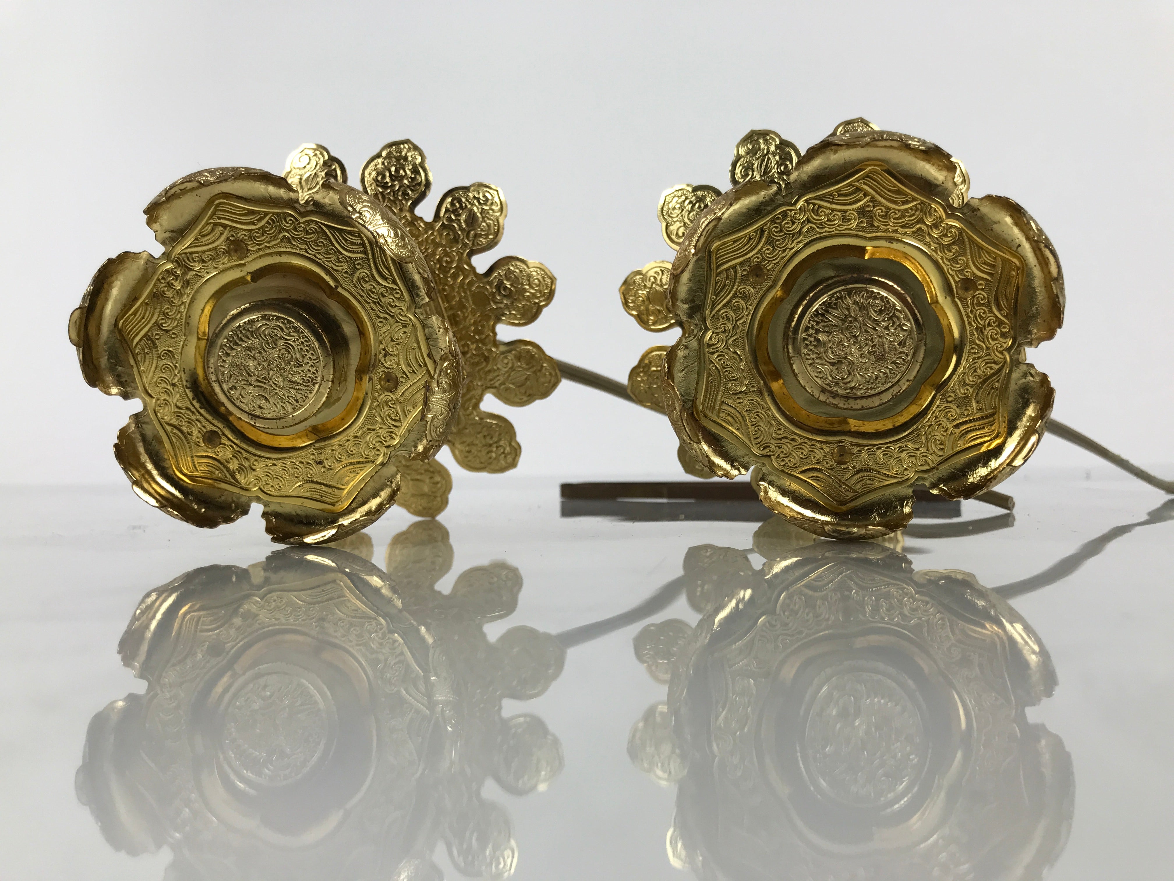 Japanese Buddhist Altar Fitting Metal Butsudan Hanging Lantern Tsuri Toro BA837