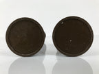 Japanese Buddhist Altar Fitting Metal Candle Stand Vtg Shokudai 2pc Brown BA745