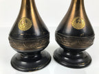 Japanese Buddhist Altar Fitting Metal Candle Stand Vtg Shokudai 2pc Crane BA747