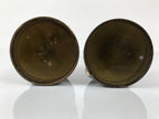 Japanese Buddhist Altar Fitting Metal Candle Stand Vtg Shokudai 2pc Crane BA747