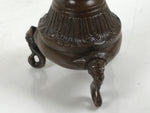 Japanese Buddhist Altar Fitting Metal Candle Stand Vtg Shokudai Bird Brown BA677