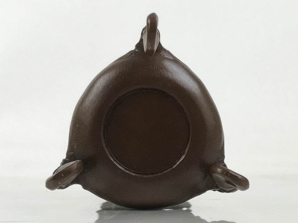Japanese Buddhist Altar Fitting Metal Candle Stand Vtg Shokudai Bird Brown BA677