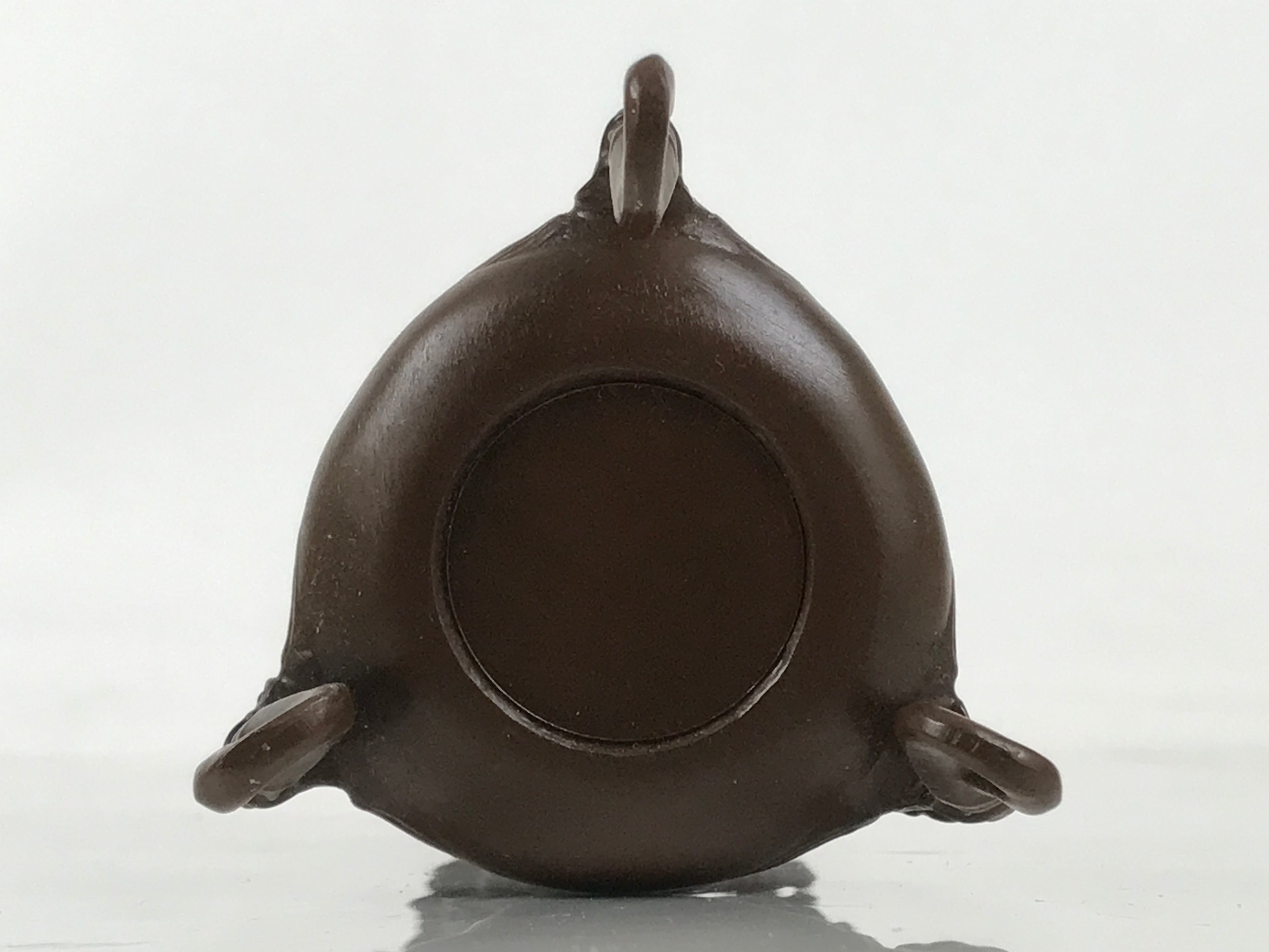 Japanese Buddhist Altar Fitting Metal Candle Stand Vtg Shokudai Bird Brown BA677