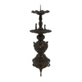 Japanese Buddhist Altar Fitting Metal Candle Stand Vtg Shokudai Bird Brown BA677