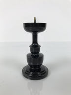 Japanese Buddhist Altar Fitting Metal Candle Stand Vtg Shokudai Black BA740