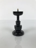 Japanese Buddhist Altar Fitting Metal Candle Stand Vtg Shokudai Black BA740