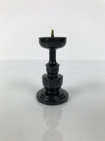 Japanese Buddhist Altar Fitting Metal Candle Stand Vtg Shokudai Black BA740
