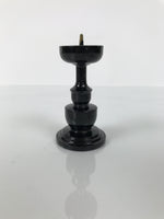 Japanese Buddhist Altar Fitting Metal Candle Stand Vtg Shokudai Black BA740