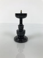 Japanese Buddhist Altar Fitting Metal Candle Stand Vtg Shokudai Black BA740