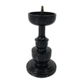 Japanese Buddhist Altar Fitting Metal Candle Stand Vtg Shokudai Black BA740