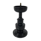 Japanese Buddhist Altar Fitting Metal Candle Stand Vtg Shokudai Black BA740