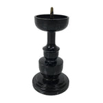 Japanese Buddhist Altar Fitting Metal Candle Stand Vtg Shokudai Black BA740