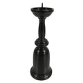 Japanese Buddhist Altar Fitting Metal Candle Stand Vtg Shokudai Brown BA361