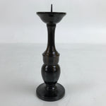 Japanese Buddhist Altar Fitting Metal Candle Stand Vtg Shokudai Brown BA388