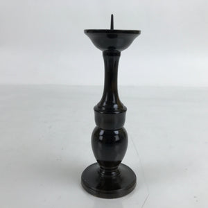 Japanese Buddhist Altar Fitting Metal Candle Stand Vtg Shokudai Brown BA388