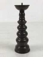 Japanese Buddhist Altar Fitting Metal Candle Stand Vtg Shokudai Brown BA659