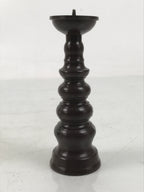 Japanese Buddhist Altar Fitting Metal Candle Stand Vtg Shokudai Brown BA659