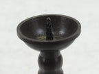 Japanese Buddhist Altar Fitting Metal Candle Stand Vtg Shokudai Brown BA659
