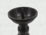 Japanese Buddhist Altar Fitting Metal Candle Stand Vtg Shokudai Brown BA659