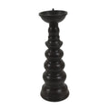 Japanese Buddhist Altar Fitting Metal Candle Stand Vtg Shokudai Brown BA659