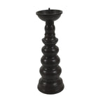 Japanese Buddhist Altar Fitting Metal Candle Stand Vtg Shokudai Brown BA659
