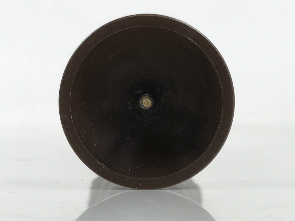 Japanese Buddhist Altar Fitting Metal Candle Stand Vtg Shokudai Brown BA676