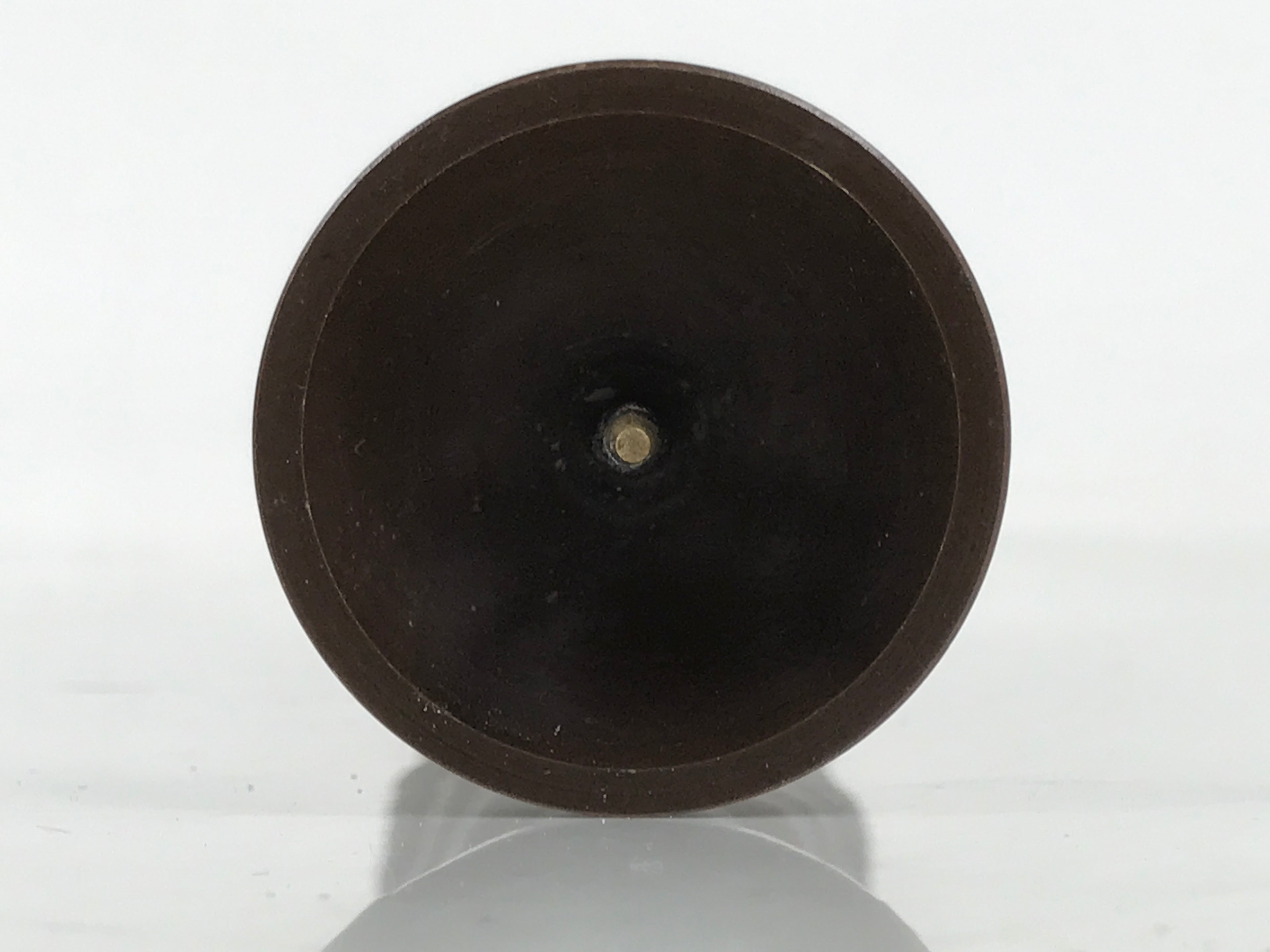 Japanese Buddhist Altar Fitting Metal Candle Stand Vtg Shokudai Brown BA676