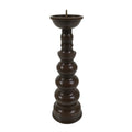 Japanese Buddhist Altar Fitting Metal Candle Stand Vtg Shokudai Brown BA676