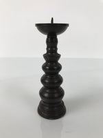 Japanese Buddhist Altar Fitting Metal Candle Stand Vtg Shokudai Brown BA741