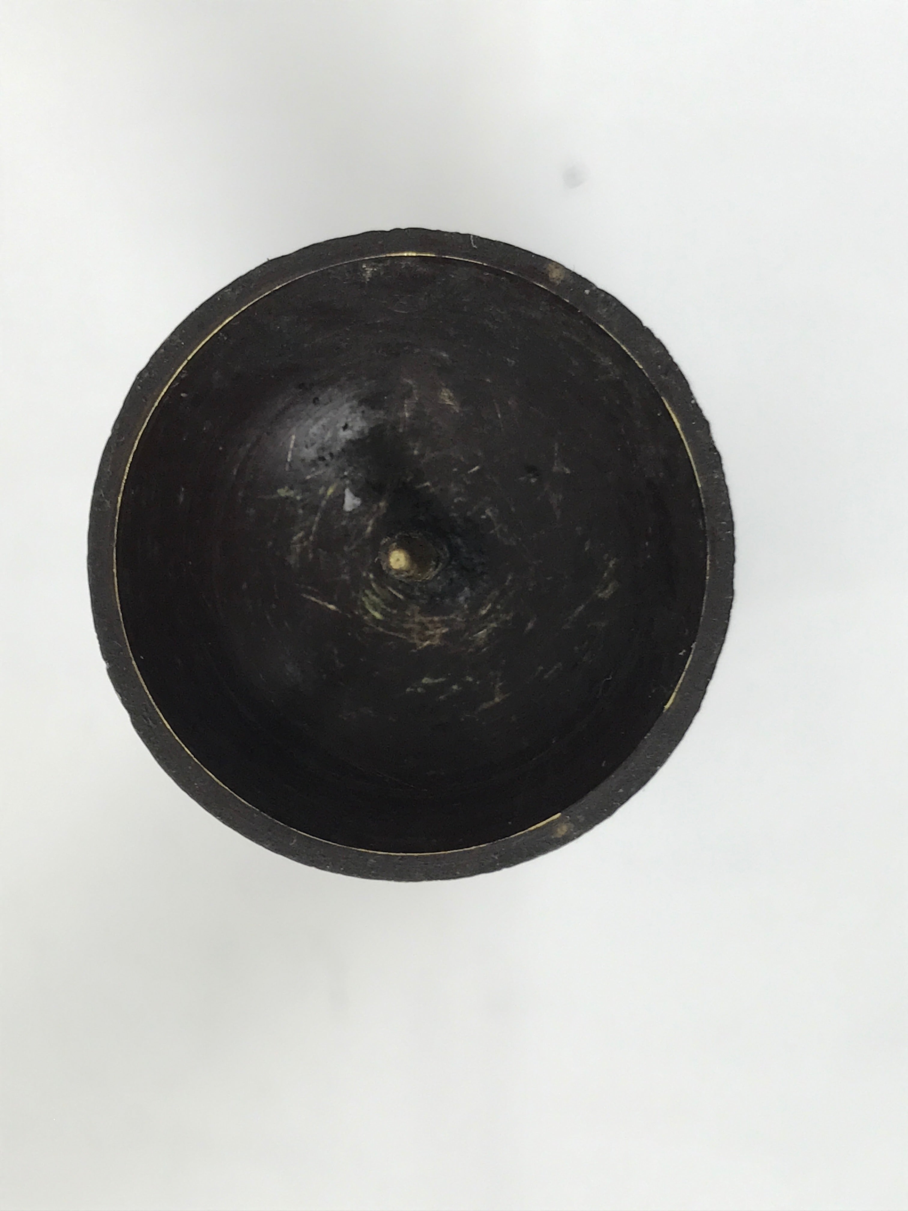 Japanese Buddhist Altar Fitting Metal Candle Stand Vtg Shokudai Brown BA741