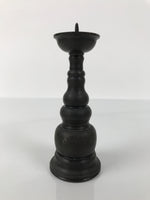 Japanese Buddhist Altar Fitting Metal Candle Stand Vtg Shokudai Brown BA772