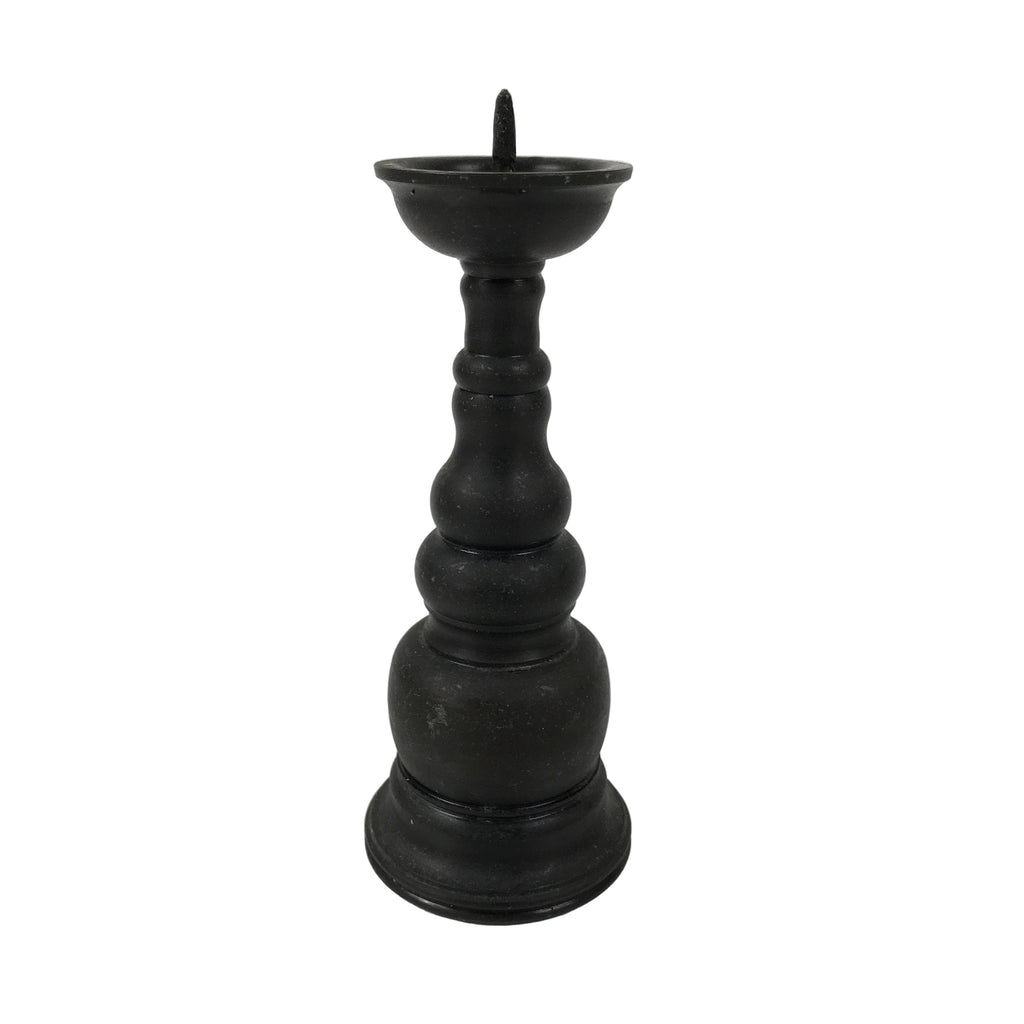 Japanese Buddhist Altar Fitting Metal Candle Stand Vtg Shokudai Brown BA772