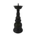 Japanese Buddhist Altar Fitting Metal Candle Stand Vtg Shokudai Brown BA772