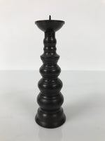 Japanese Buddhist Altar Fitting Metal Candle Stand Vtg Shokudai Brown BA775