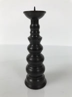 Japanese Buddhist Altar Fitting Metal Candle Stand Vtg Shokudai Brown BA775