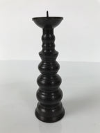 Japanese Buddhist Altar Fitting Metal Candle Stand Vtg Shokudai Brown BA775