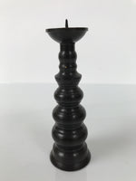 Japanese Buddhist Altar Fitting Metal Candle Stand Vtg Shokudai Brown BA775