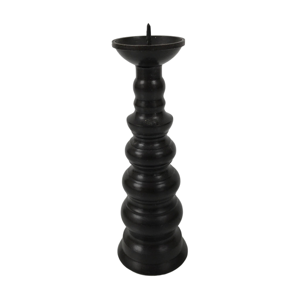 Japanese Buddhist Altar Fitting Metal Candle Stand Vtg Shokudai Brown BA775