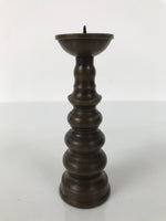 Japanese Buddhist Altar Fitting Metal Candle Stand Vtg Shokudai Brown BA784