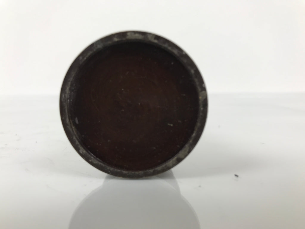 Japanese Buddhist Altar Fitting Metal Candle Stand Vtg Shokudai Brown BA784