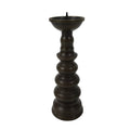 Japanese Buddhist Altar Fitting Metal Candle Stand Vtg Shokudai Brown BA784
