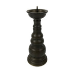 Japanese Buddhist Altar Fitting Metal Candle Stand Vtg Shokudai Brown BA785